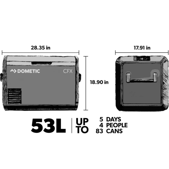 DOMETIC CFX3 55IM COOLER/FREEZER W/RAPID FREEZE PLATE