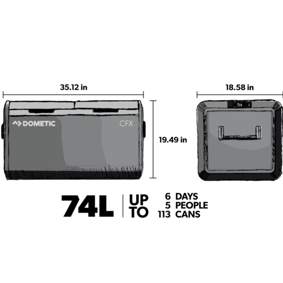 DOMETIC CFX3 75DZ DUAL COOLER/FREEZER